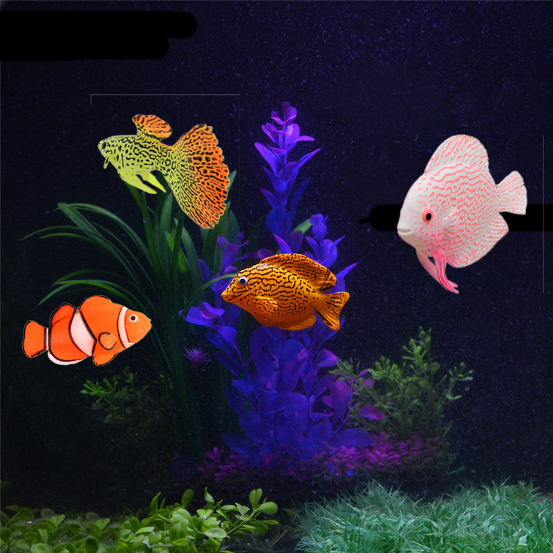 Aquarium Fish That Glow In The Dark - Светящаяся в темноте силиконовая декорация для